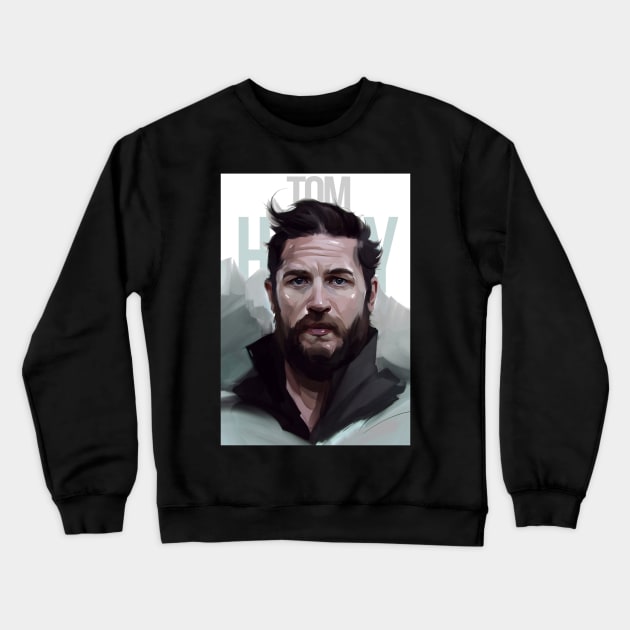 Tom Hardy Unraveling The Depths Of Human Emotions Crewneck Sweatshirt by Nychos's style